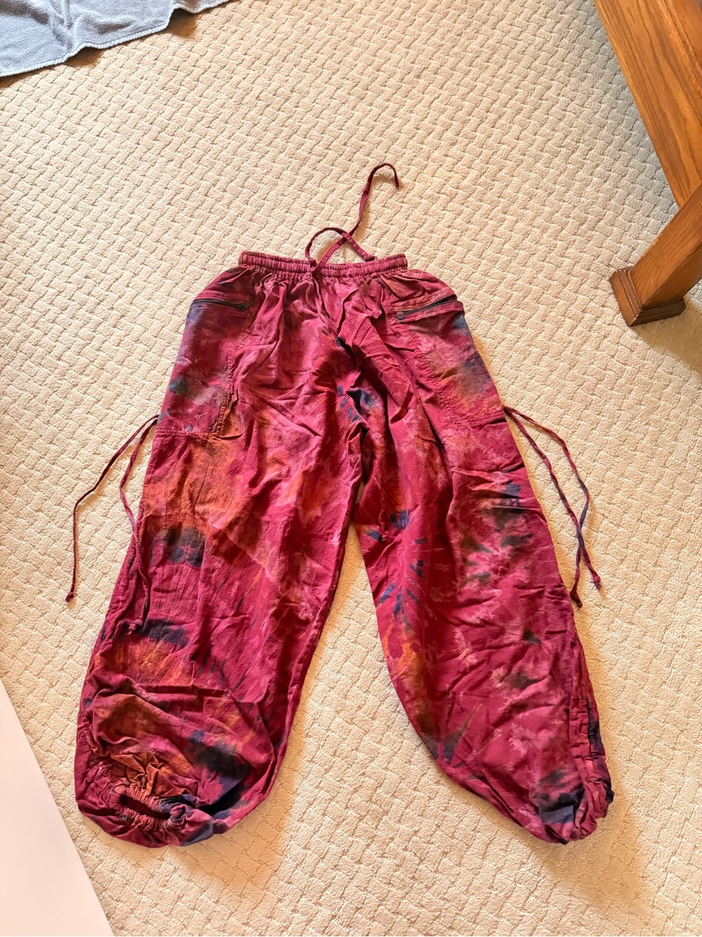 Tie-Dye Red Harem Pants